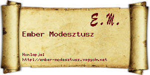 Ember Modesztusz névjegykártya